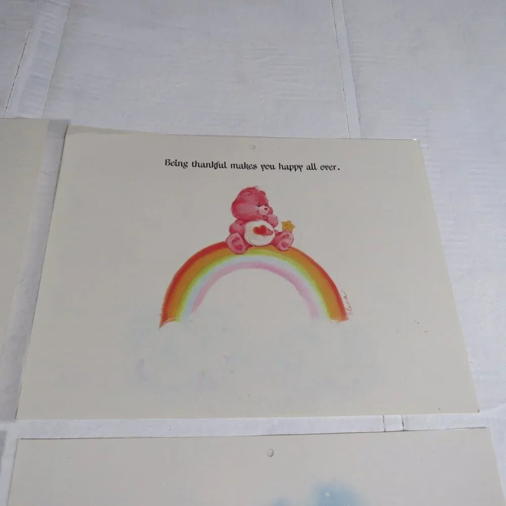 Care Bear (4) calendar pages LAMINATED (not connected)